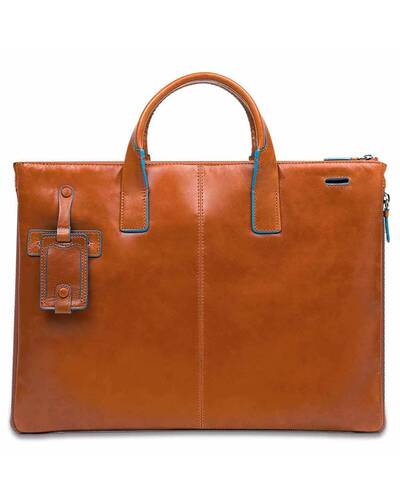 Piquadro Blue Square expandable portfolio briefcase with double compartment, Orange - CA1618B2/AR