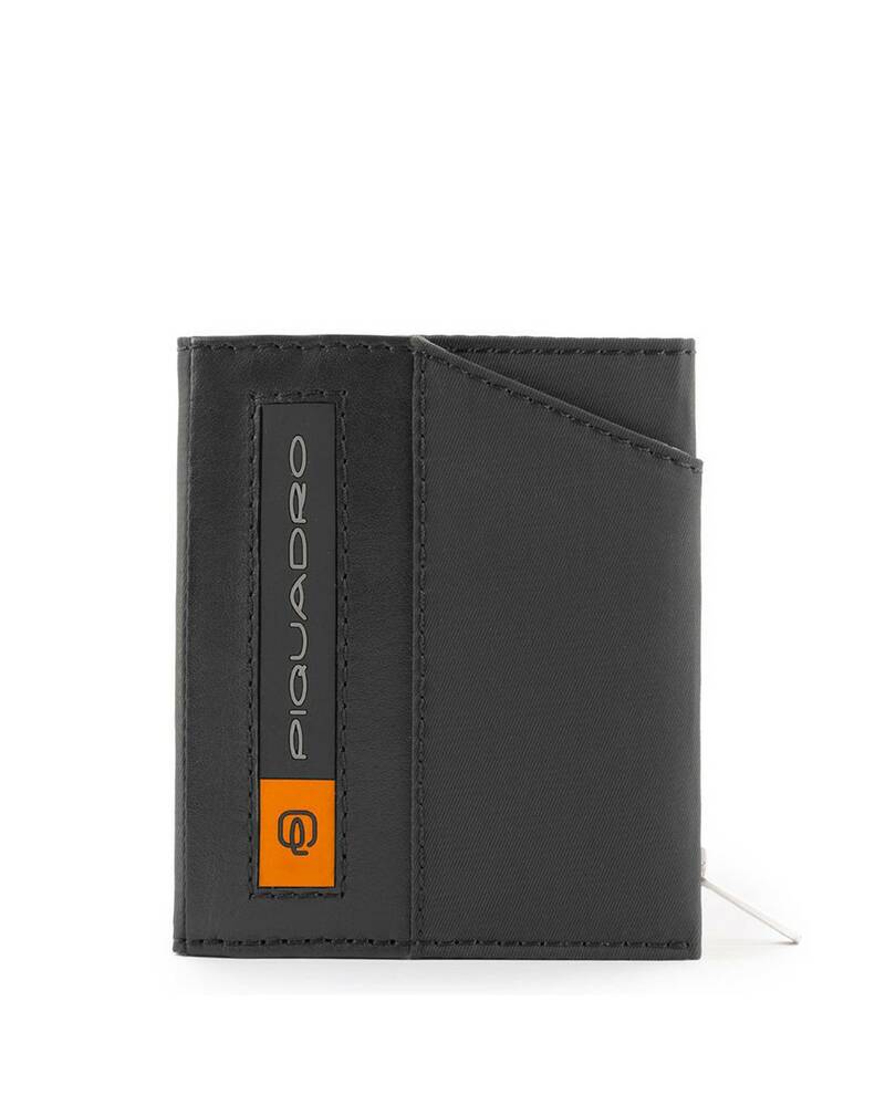 Piquadro PQ-Bios Super slim, compact wallet in regenerated nylon, Black - PU5114BIO/N