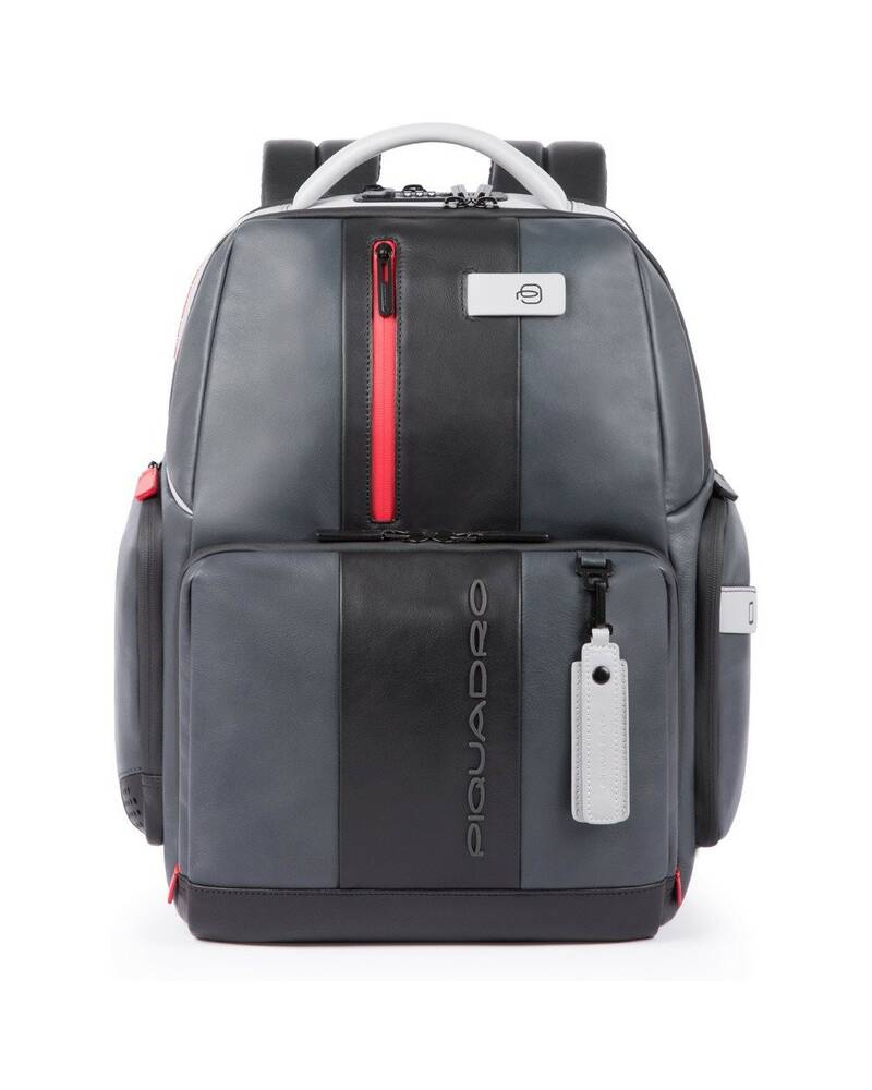 Piquadro BagMotic Backpack with PC compartment, anti-theft cable, Grey/Black - CA4550UB00BM/GN