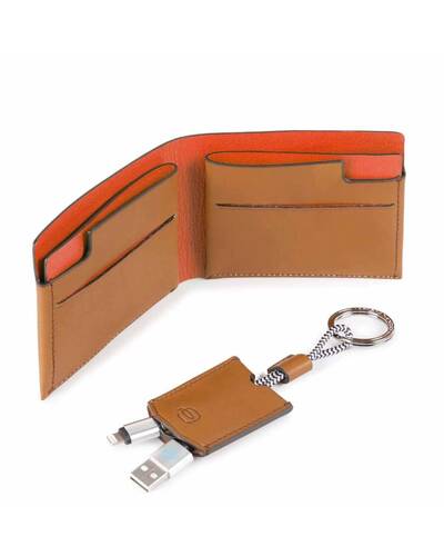 Piquadro BagMotic gift box with man's wallet and keychain, Red - ACBOX11BM/RO
