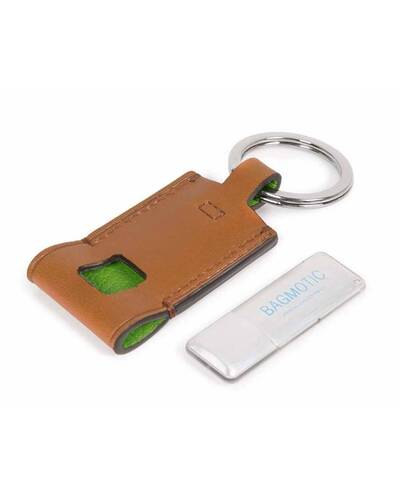 Piquadro BagMotic Leather key-chain with 16GB USB flash drive, Green - AC4240BM/VE