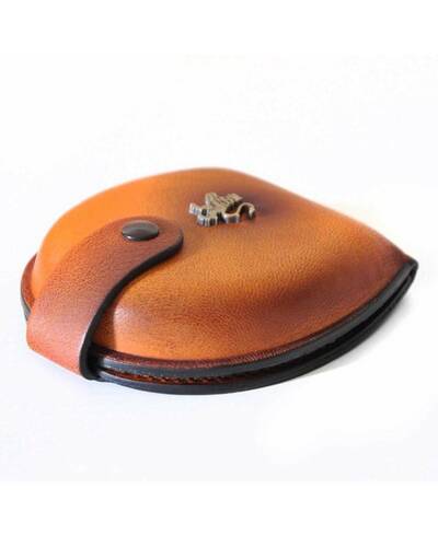 Pratesi Coin purse in genuine leather - B060 Bruce Cognac