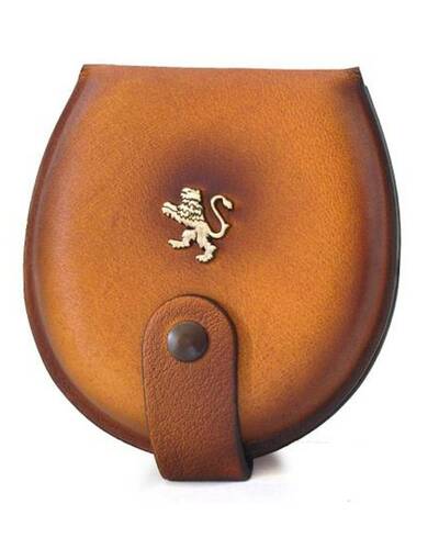 Pratesi Coin purse in genuine leather - B060 Bruce Cognac