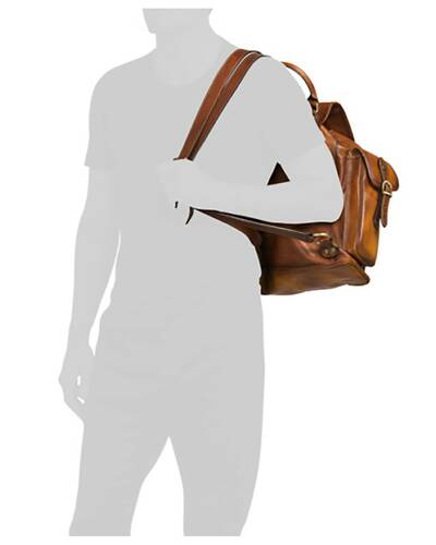 Pratesi Montalbano leather backpack - B346 Bruce Cognac