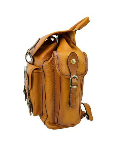 Pratesi Montalbano leather backpack - B346 Bruce Cognac