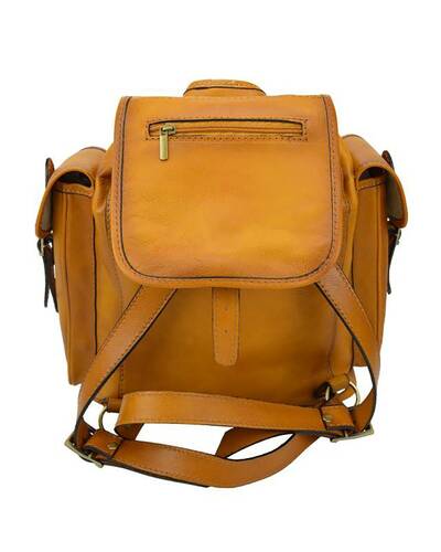 Pratesi Montalbano leather backpack - B346 Bruce Cognac