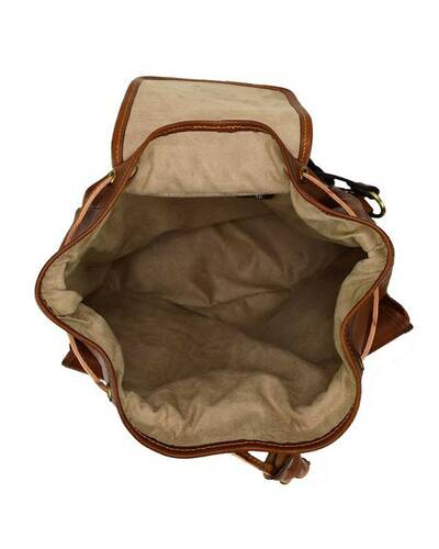 Pratesi Caporalino leather backpack - B345 Bruce Cognac